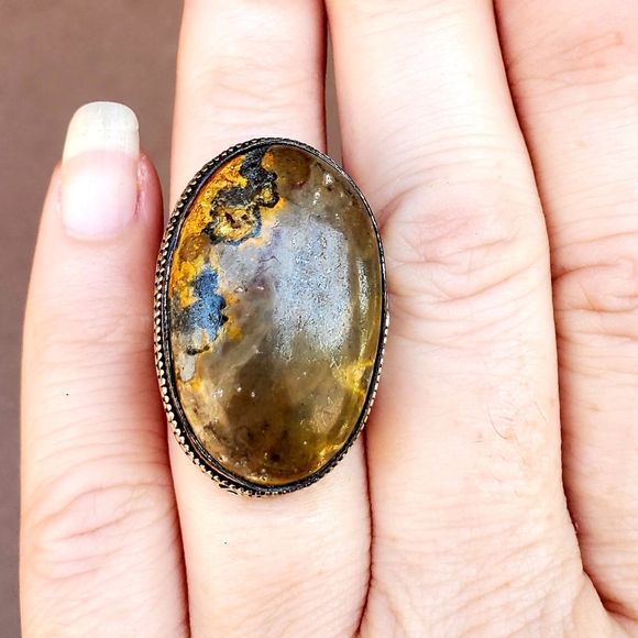 New Bumblebee Jasper 925 Silver Ring. - Picture 10 of 12